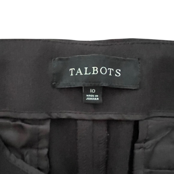 Talbots Classic dark brown Dress Pants flat front, tapered leg, side zip Sz: 10 - Picture 3 of 7
